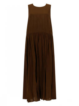 Uma Wang - Brown Round Neck Maxi Dress
