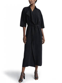 Lemaire - Black Shirt Collar Midi Dress (L)