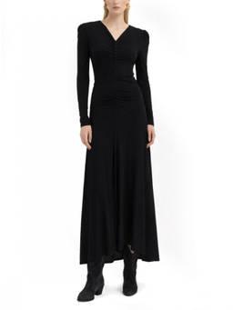 Isabel Marant - Black Solid V Neck Maxi Dress (L)