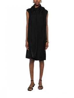 Toteme - Black Solid Cowl Neck Midi Dress
