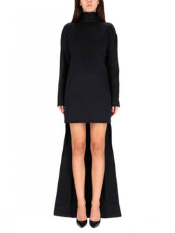 Tom Ford - Black Solid Turtle Neck Mini Dress (S)