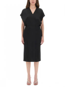 Stella McCartney - Black V Neck Midi Dress