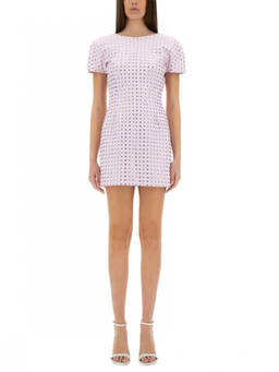 Sportmax - Pink Embellished Round Neck Mini Dress (S)