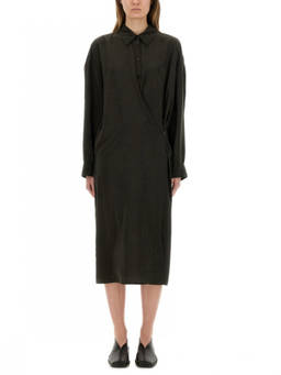Lemaire - Brown Shirt Collar Midi Dress (L)