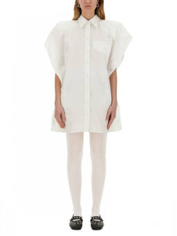 Stella McCartney - White Solid Shirt Collar Mini Dress