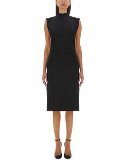 Sportmax - Black Mock Collar Midi Dress