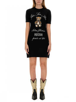 Moschino - Black Graphic Crew Neck Mini Dress (S)