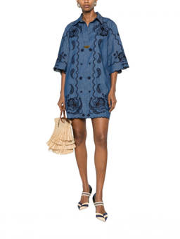 Zimmermann - Blue Embroidered Dress