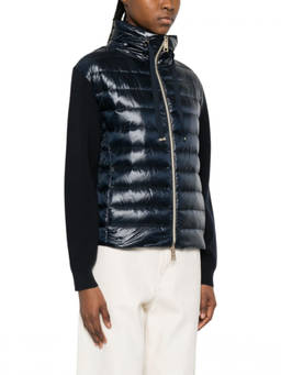 Herno - Blue Quilted High-Collar Jacket