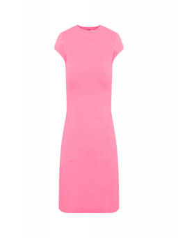 Victoria Beckham - Pink Cap Sleeve Fitted Mini Dress (XS)