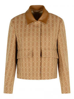 Max Mara - Brown Geometric Shirt Collar Jacket