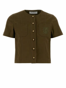 Max Mara - Green Logo Round Neck Jacket