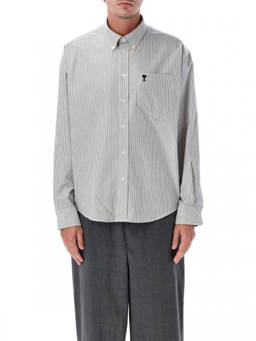 AMI Paris - White Boxy Stripes Shirt
