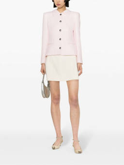 Alessandra Rich - Peach Sequin Checked Tweed Jacket