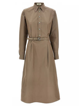 Fendi - Grey Chemisier Midi Dress