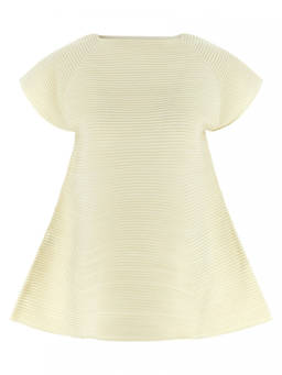 Issey Miyake - Off-White Crew Neck Flared Mini Dress (M)