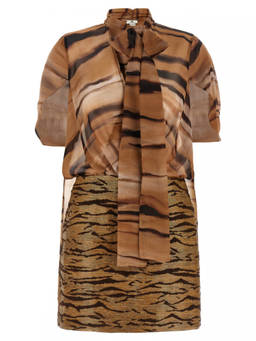 Elisabetta Franchi - Brown Printed Mini Dress