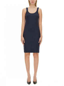 Helmut Lang - Blue Scoop Neck Knee Length Dress