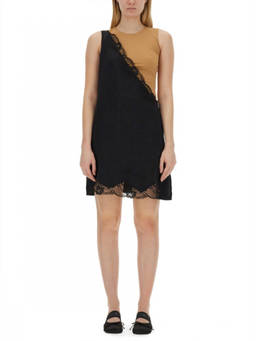 MM6 Maison Margiela - Black Lace Round Neck Mini Dress (S)