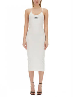 Moschino - White Knitted Scoop Neck Midi Dress (XS)