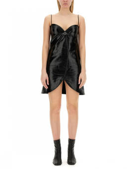 Courreges - Black V Neck Mini Dress (M)