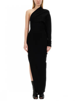 Rick Owens - Black One Shoulder Maxi Dress