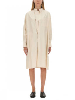 Lemaire - White Mandarin Collar Midi Dress