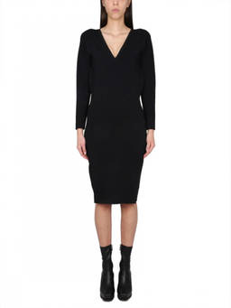Stella McCartney - Black V Neck Knee Length Dress (S)