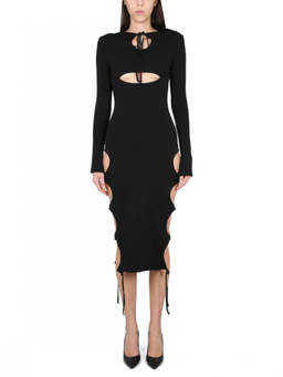 Andreadamo - Black Round Neck Midi Dress (M)