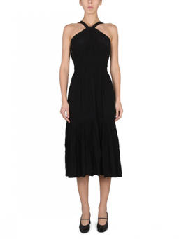 Proenza Schouler - Black Pleated Halter Neck Midi Dress (M)