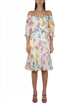 Moschino - Multicolor Floral Off Shoulder Dress
