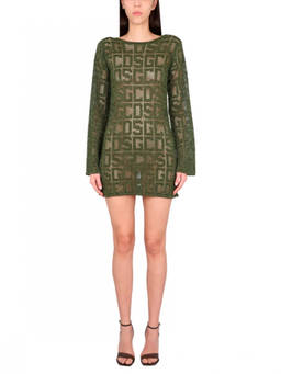 GCDS - Green Logo Boat Neck Mini Dress