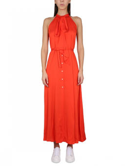 Aspesi - Orange Halter Neck Maxi Dress (M)