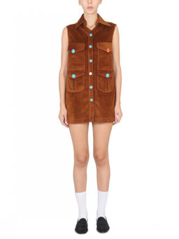 Cormio - Brown Shirt Collar Mini Dress (XS)