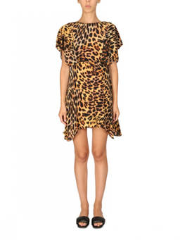 Stella McCartney - Leopard Printed Round Neck Mini Dress (S)
