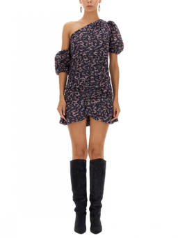 Marant Etoile - Black Abstract One Shoulder Mini Dress (S)