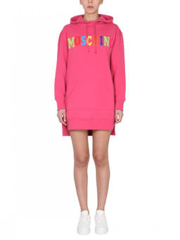 Moschino - Fuchsia Logo Hood Mini Dress (S)
