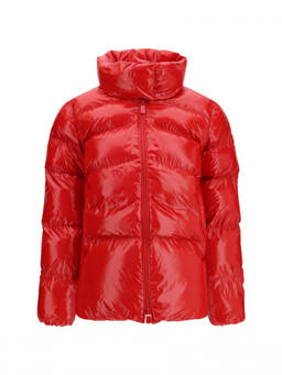 Pinko - Red Quilted Mock Collar Jacket