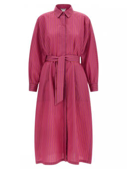 Max Mara - Purple Stripes Belted Maxi Dress (M)