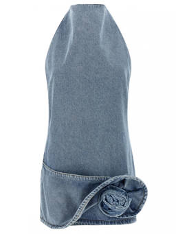 Magda Butrym - Light Blue Halter Neck Denim Mini Dress (XS)