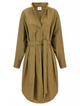 Nude - Brown Shirt Collar Midi Dress (S)