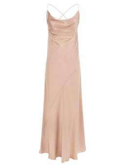 Pinko - Pink Square Neck Sleeveless Maxi Dress (S)