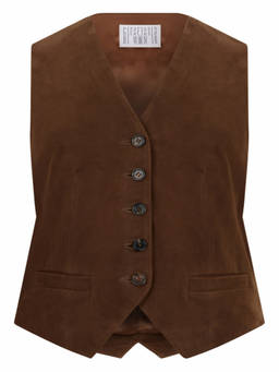 GIUSEPPE DI MORABITO - Brown Solid V Neck Jacket (S)