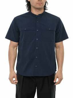 Woolrich - Dark Blue Mandarin Collar Shirt