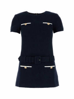 self-portrait - Navy Blue Boucla Mini Dress (S)