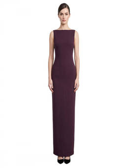 SOLACE London - Dark Brown Boat Neck Maxi Dress