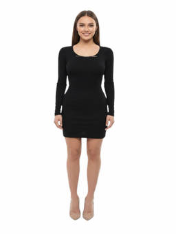 Diesel - Black Scoop Neck Mini Dress