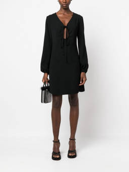 Parosh - Black Abito V-neck Keyhole Dress (XS)