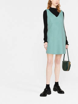 Parosh - Light Blue Stud-Detail Wool Mini Dress