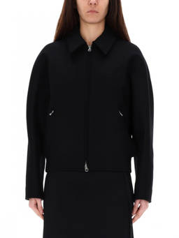 Courreges - Black Solid Shirt Collar Jacket